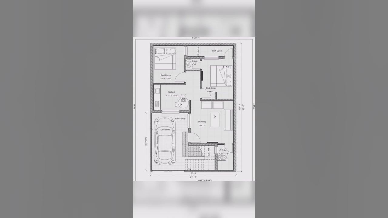 24-36-2bedroom-house-plan-floor-plan-24feet-by-36feet-house-plan-youtube