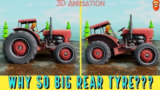 Why Water Is Filled Inside Tractor Tyres? Why is Tractor Rear Tyre Big? (3D Animation). by Animated Beardo 1,533 views 1 year ago 4 minutes, 32 seconds