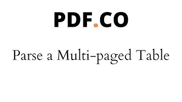 How to Parse a Multi-page Table using PDF.co Document Parser