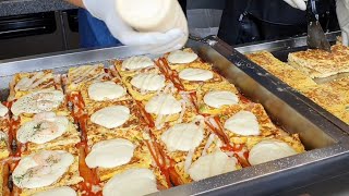 부산 토스트 달인 부산맛집의 새로운 신화 토스트 팔아서 건물올린  송정 문토스트 / omelet mozzarella cheese toast / korean street food