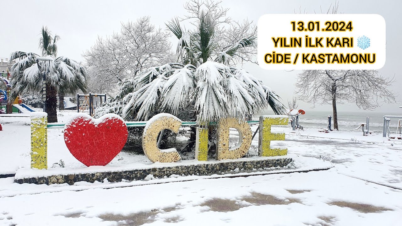 CİDE'DE YILIN İLK KARI ❄️ İYİ SEYİRLER DİLERİM 🤗