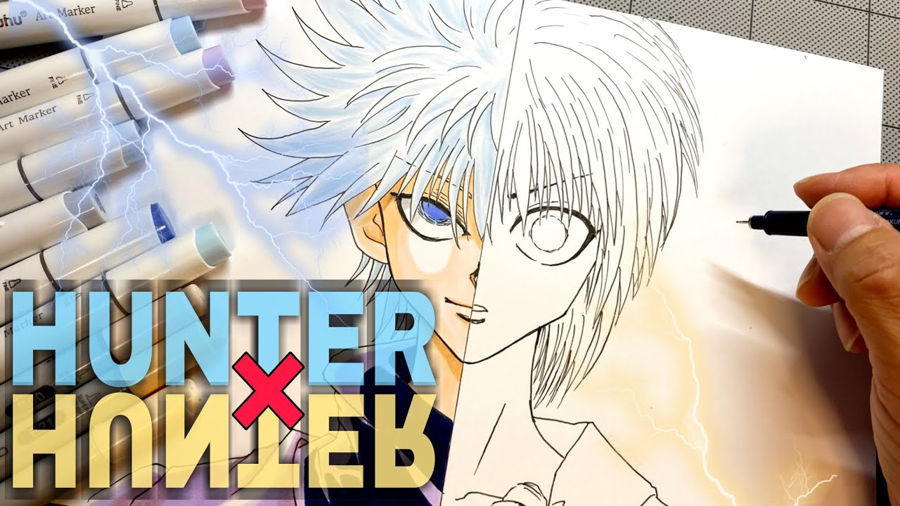 ハンターハンター キルアとクラピカのイラストの描き方 Drawing Hunter Hunter Youtube