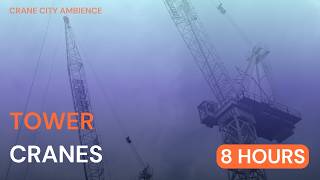 Tower Crane Ambience | Wind &amp; Construction Sounds from Above | 8 Hours