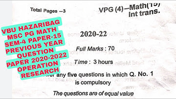 VBU/BBMKU PG MSC SEM-4 MATH(H) PAPER-15 INTEGRAL TRANSFORM (I.T)  #PREVIOUSYEARQUESTION