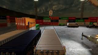 Port cargo sunset lifting operation, in real time, in mobile devices.