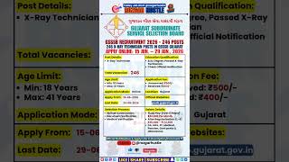 GSSSB X-Ray Technician Recruitment 2026 | 246 Posts Out | New Vacancy | Apply Online #shorts