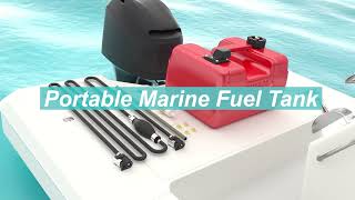 12L Portable Boat Fuel Tank 3 Gallon & 32-858104K08 Fuel Line Hose Kit 5/16" 10 Ft