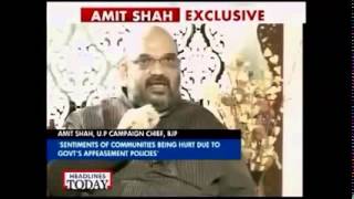 Amit Shah interview to Rahul Kanwal,Headlines Today after appointed as UP Prabhari (21 Oct 2013)