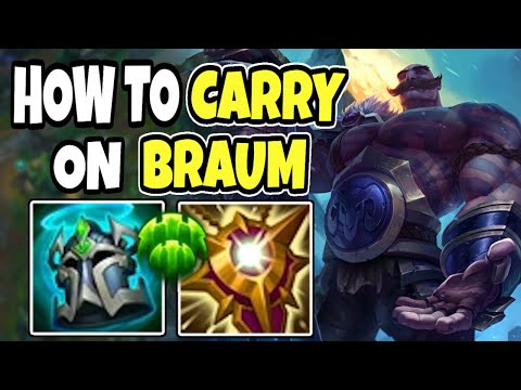 CHALLENGER support shows you how to CARRY LANE on BRAUM - braum support - 14.11 League of legends