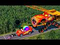 Big & Small McQueen & Police Car vs Zombie Mack, Giant Speed Bumps Downhill Race – BeamNG.drive