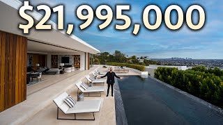 Inside a $21,995,000 HOLLYWOOD HILLS Modern Mega Mansion with The Best Views of LA!