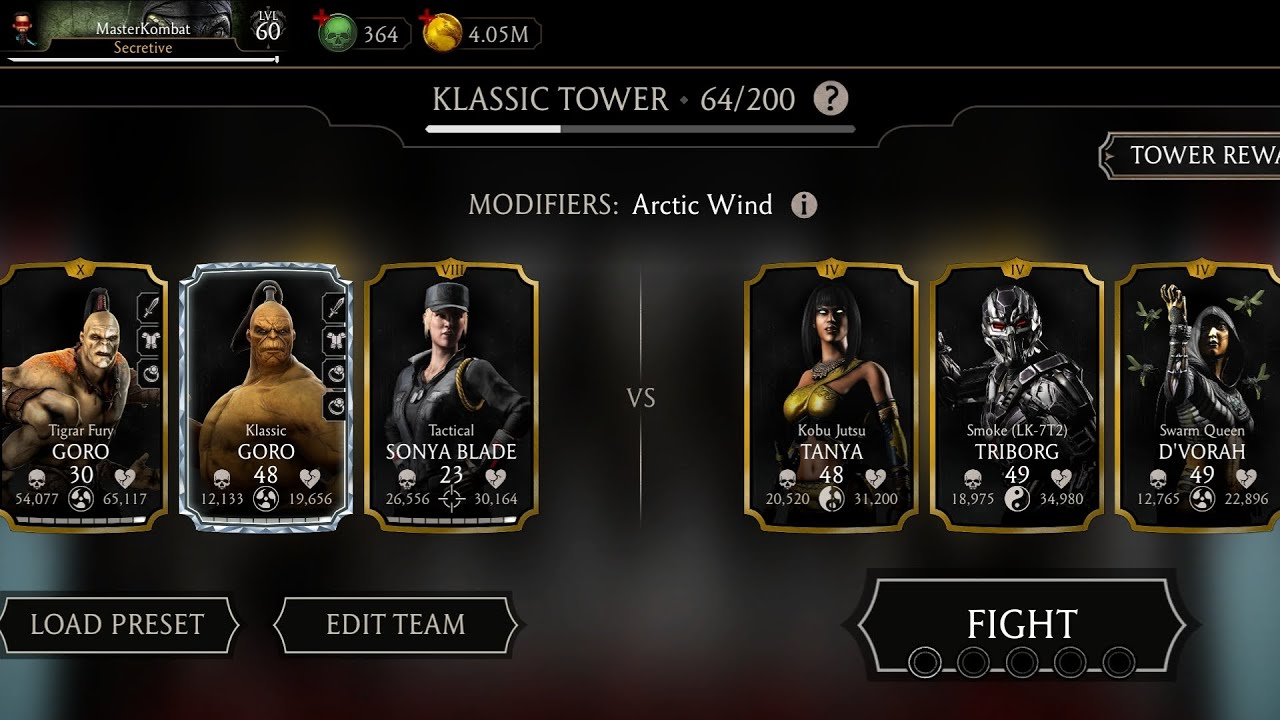 Klassic Tower 64 - 66 Fights + Rewards 🔥 Mortal Kombat Mobile Gameplay