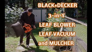 BLACK+DECKER Corded 3 in 1 Leaf Blower, Vac, and Mulcher, 12 AMP
