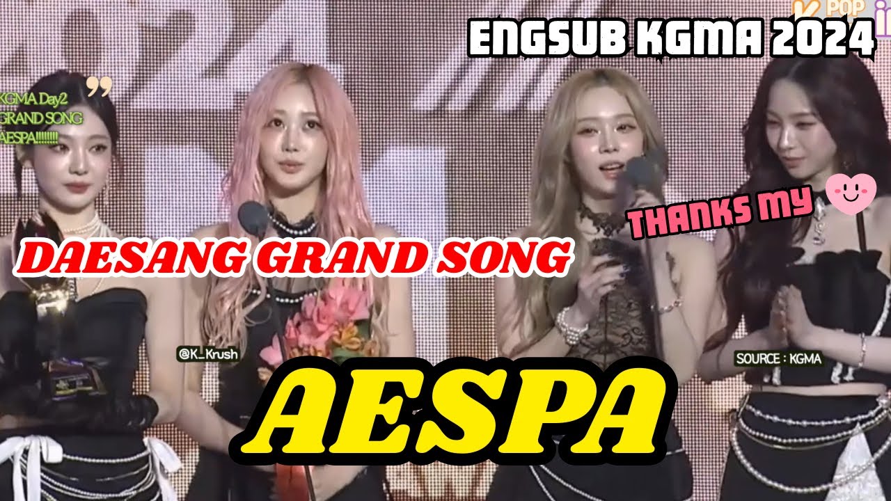 [Английский] AESPA DAESANG SONG GRAND SPEECH -KGMA 2024 2-й день