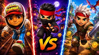 Which One Wins? 🔥 Subway Surfers 🆚 Ninja Run 🆚 Blades of Brim #subwaysurfers #gameplay  screenshot 1