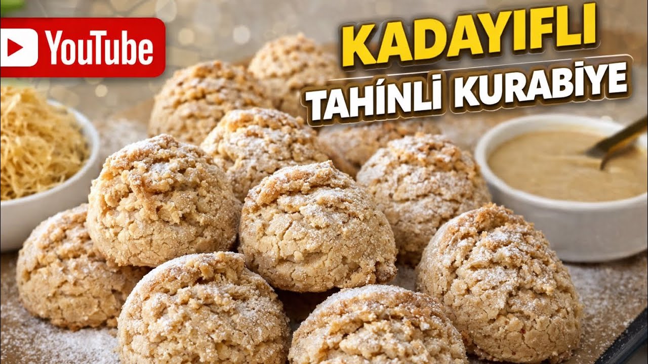 KAYDEDİN ❗️ KADAYIF VE TAHİNİN MUHTEŞEM BULUŞMASI 💯 KADAYIFLI TAHİNLİ KURABİYE #tahinlikurabiye 