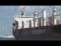 Bulk Carrier BERGE SNOWDON  180 x 30m, leaving Rotterdam port. July 2025.