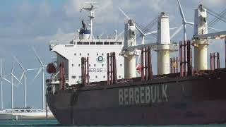 Bulk Carrier BERGE SNOWDON 180 x 30m, leaving Rotterdam port. July 2025.