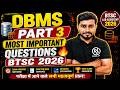 BTSC Lab Assistant 2026 | Computer Science Expected MCQs + Answers | DBMS Part 3