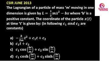 29. Lagrangian equation I CSIR I JL DL PHYSICS I Classical Mechanics I Dr. Nagaraju Pendam