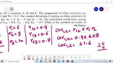 Risk on 3 Asset Portfolio Investment Management 2000 VTU Question