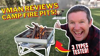 Vman Reviews | 3 Portable Fire Pit Types! The Fireside Pop-up, Kings Premium & Outbackbarbie 4 in 1