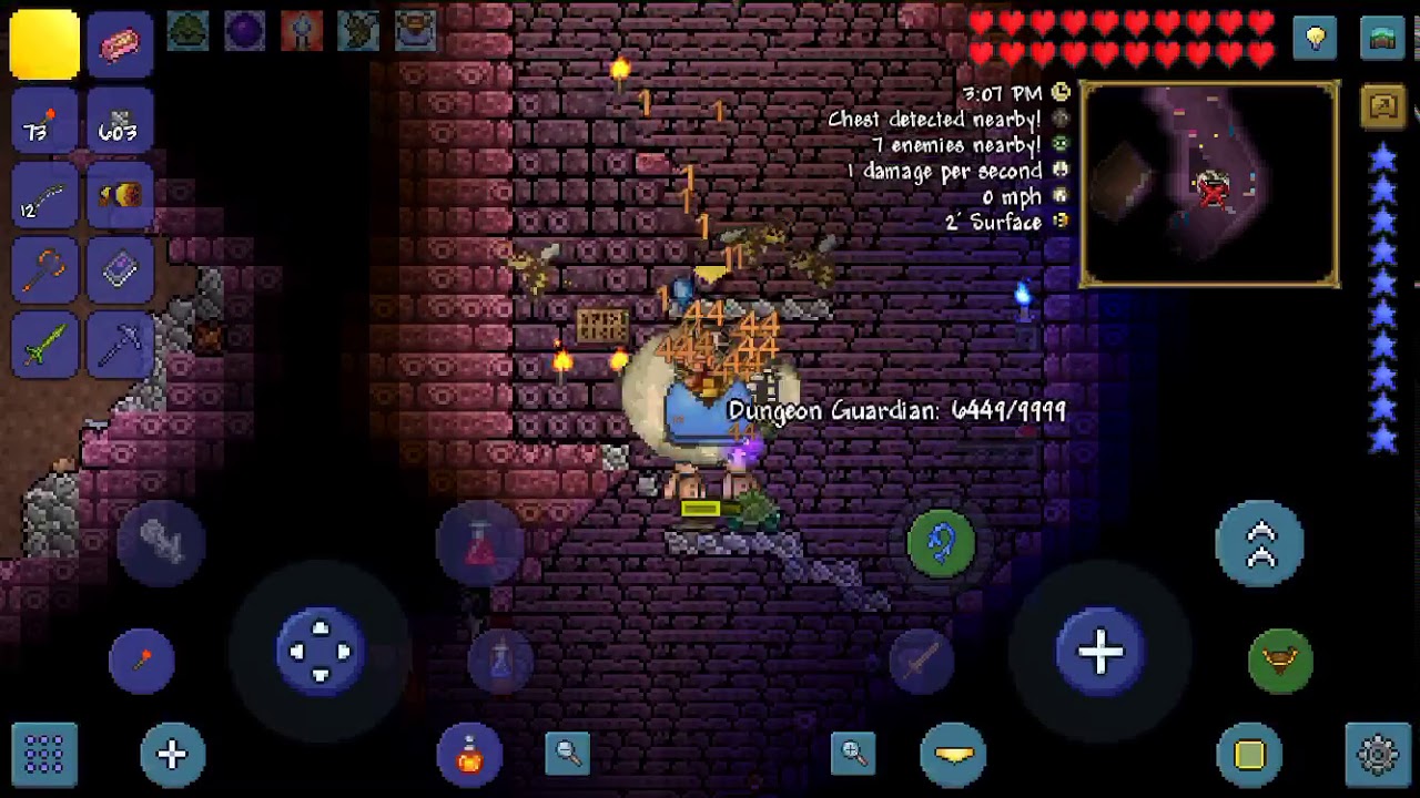 Dungeon Guardian Defeated in Terraria Mobile 1.3!!! YouTube