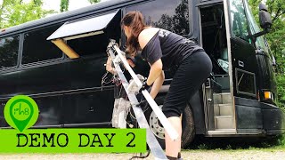 Bus Demolition Day 2 - Bin Breakdown - Tiny Home Conversion