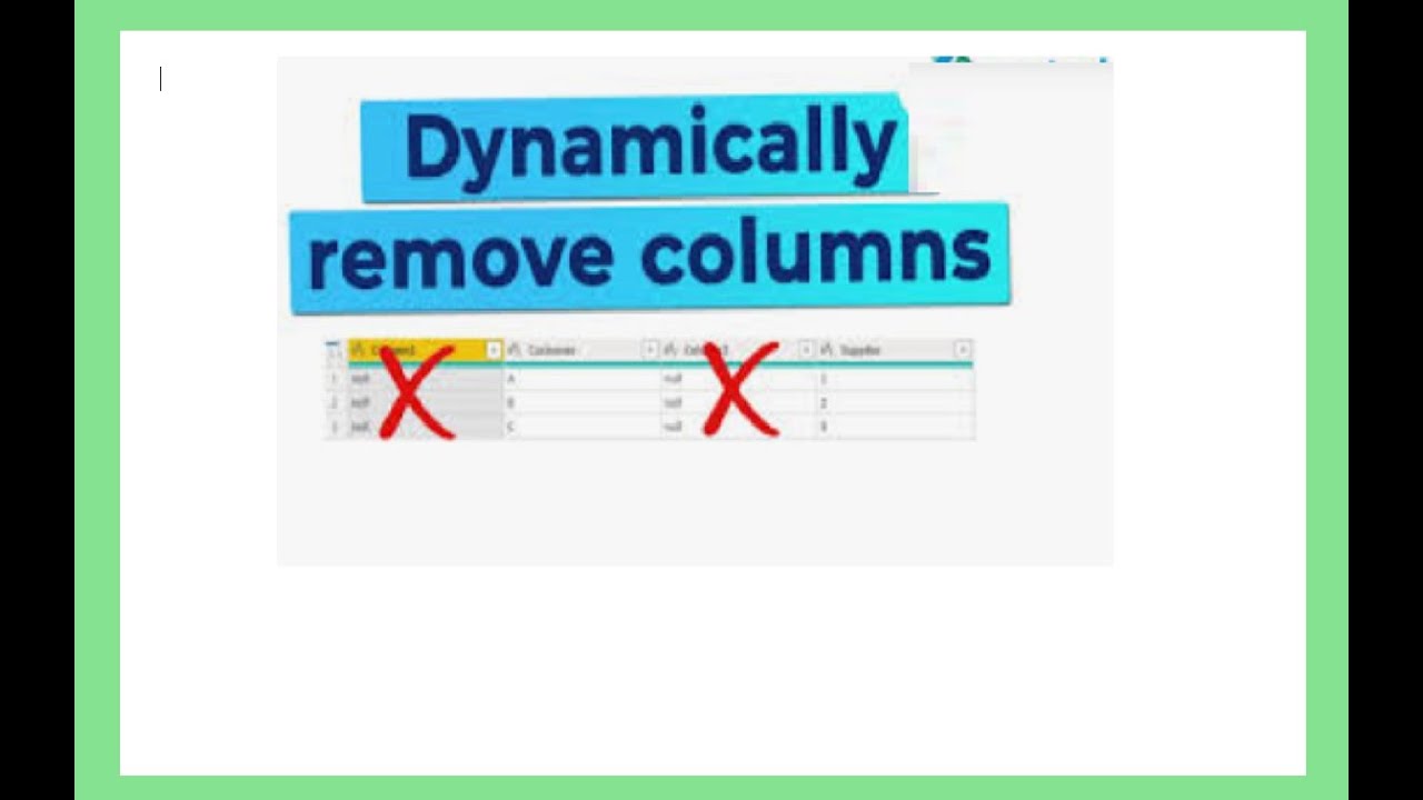15. How To Dynamically Remove Empty Columns in Power Query - YouTube
