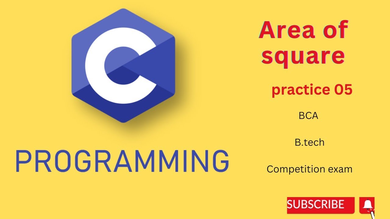 Area of square program || c programming tutorials for beginners ...