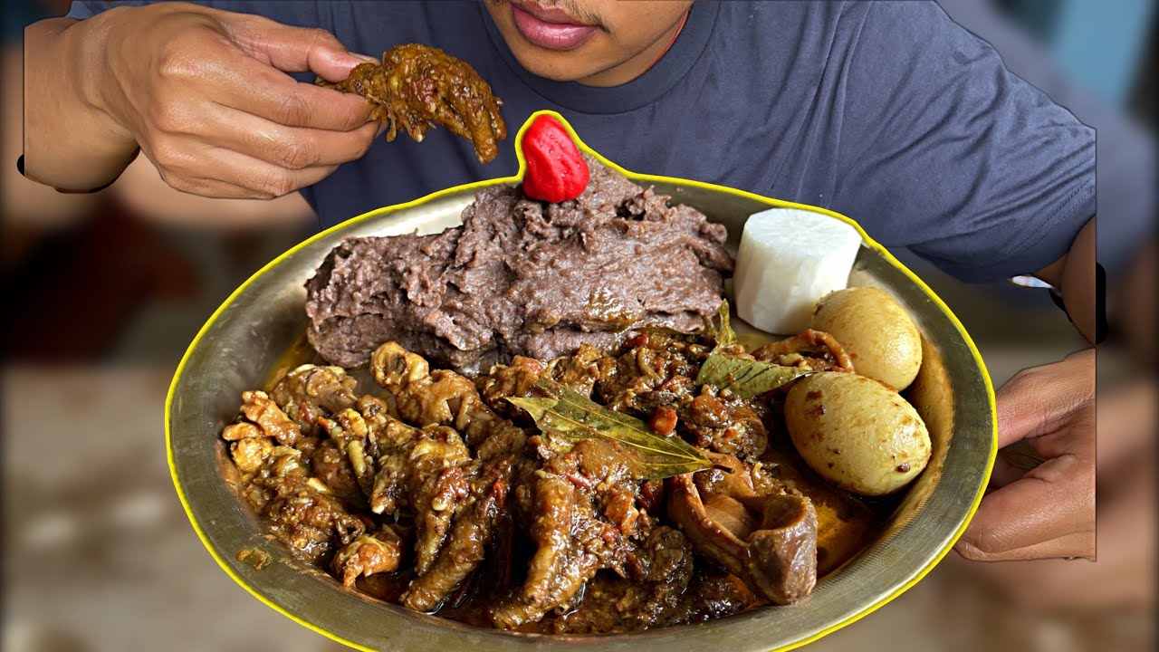 Chicken mix gravy with Dhido | BIG BITE