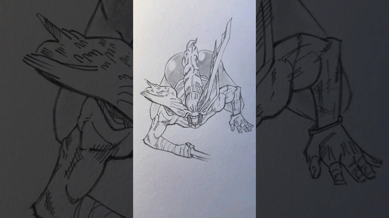 Drawing oiled up Magoraga from JJK || Jmarron