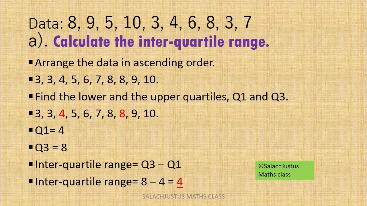 StatisticsUngrouped data Part 2[Interquatile range,quartile deviation