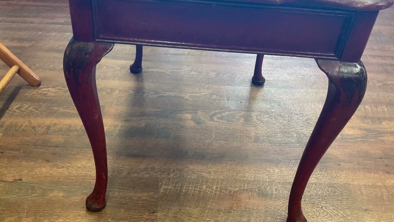 Antique Asian Style Hand Painted End Table