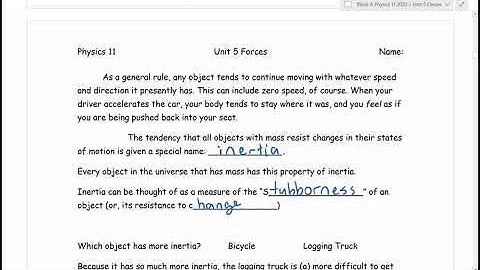 Physics 11 U5L1 Newton