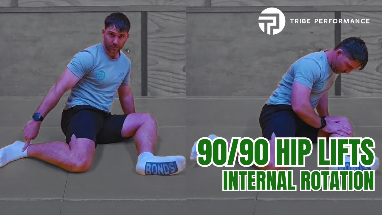 Internal Rotation Lift 90/90 Hip Lifts Internal Rotation | Tribe Performance - YouTube