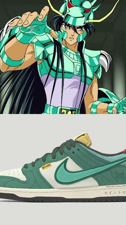 Saint Seiya x Nike Dunk Low Custom White Green - SoleSnk