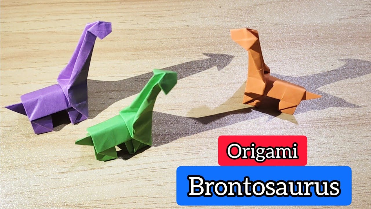 Cara Membuat Dinosaurus Dari Kertas Origami (Brontosaurus) YouTube