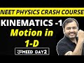 KINEMATICS 01 ||  Motion in a Straight Line || 1-D Motion ||  NEET Physics Crash Course