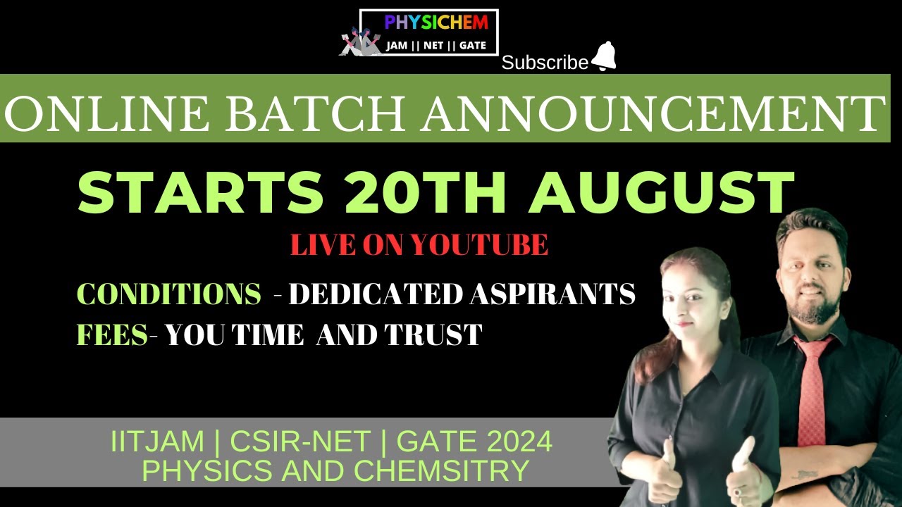 Online Batch Announcement | CSIR NET | GATE | IITJAM 2024 - YouTube