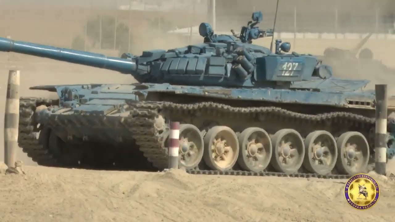 T 72 Tank Live Fire And Maneuver Exercise Uzbekistan Youtube