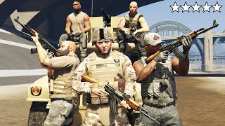 GTA 5 - ARMY Michael and Black Ops Soldiers VS LOS SANTOS! (Five Star Chase)