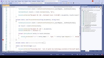 Azure Cognitive Services-003: Text Analytics C# Demo - Extracting Entities