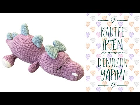 Kadife İpten Amigurumi Dinozor💜 ENGLISH SUBTITLES (Baştan Sona Detaylı Anlatım)