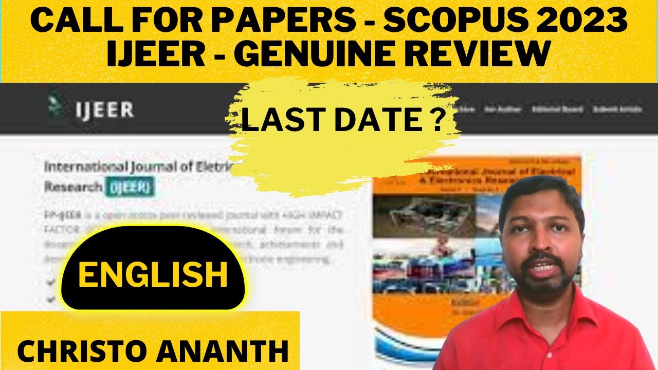 Christo Ananth - Call for Papers - Special Issue - IJEER - 2347-470X ...