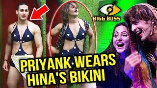 Priyank Sharma Wears Hina Khans Bikini In Bb Lab Task Bigg Boss 11