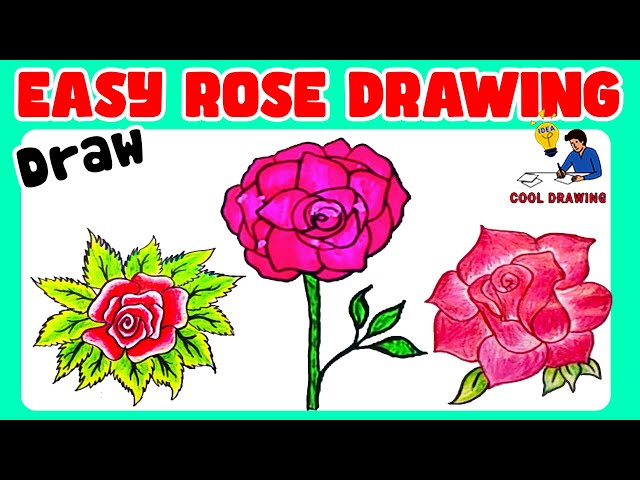 How to Draw a Rose Easy - YouTube