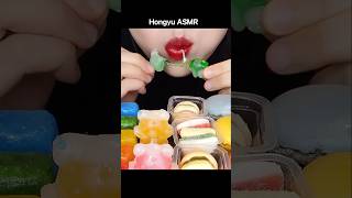 ASMR RAINBOW DESSERTS 무지개 닉클립 꿀젤리 해외 간식 먹방 FROZEN NIK-L-NIP #shorts #mukbang #먹방 #rainbow #hongyu