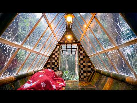 I Built the Perfect Shelter in a Heavy Rainstorm
