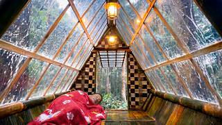 I Built the Perfect Shelter in a Heavy Rainstorm - YouTube